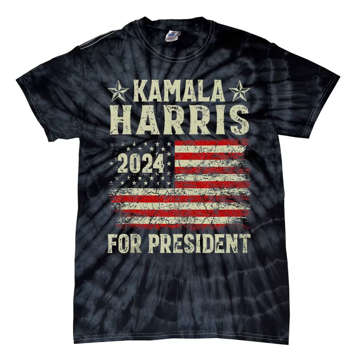 Kamala Harris 2024 For President Election Campaign Tie-Dye T-Shirt