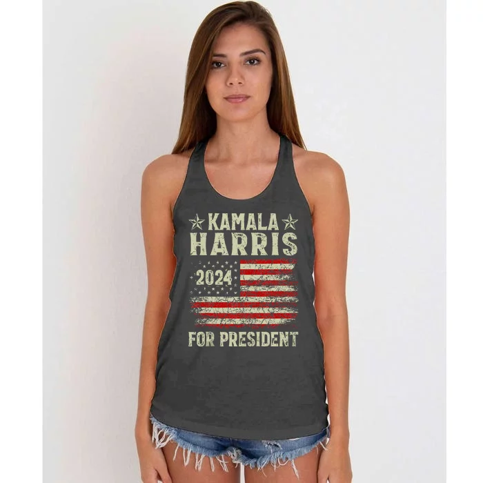 Kamala Harris 2024 For President Election Campaign Women's Knotted Racerback Tank