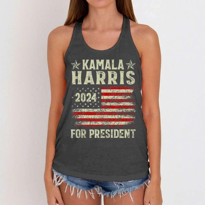 Kamala Harris 2024 For President Election Campaign Women's Knotted Racerback Tank