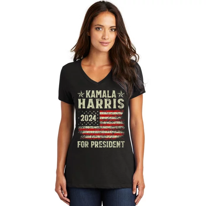 Kamala Harris 2024 For President Election Campaign Women's V-Neck T-Shirt