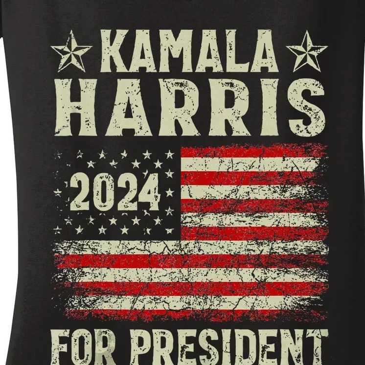 Kamala Harris 2024 For President Election Campaign Women's V-Neck T-Shirt