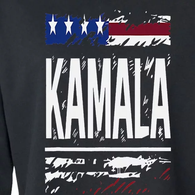 Kamala Harris 2024 24 Madam Vice President Democrat Grunge Cropped Pullover Crew