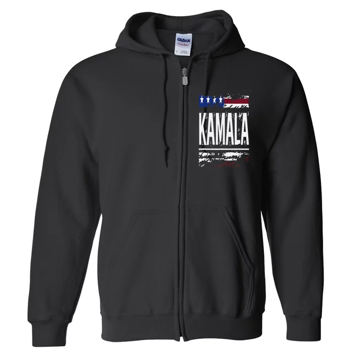 Kamala Harris 2024 24 Madam Vice President Democrat Grunge Full Zip Hoodie