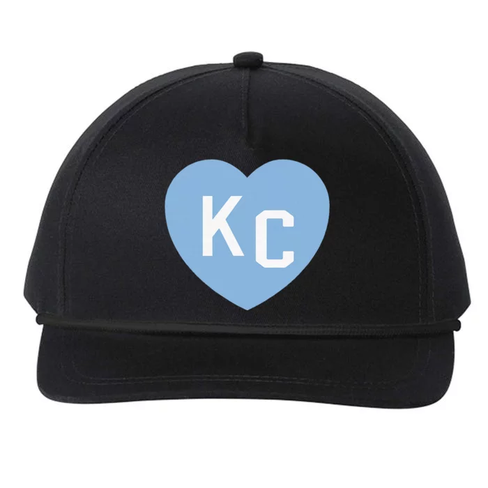 Kc Heart 2letter Kc Love Kc Powder Blue Kc Snapback Five-Panel Rope Hat