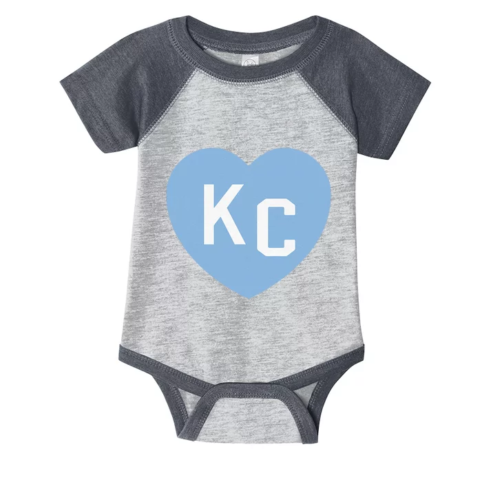 Kc Heart 2letter Kc Love Kc Powder Blue Kc Infant Baby Jersey Bodysuit