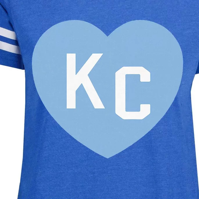 Kc Heart 2letter Kc Love Kc Powder Blue Kc Enza Ladies Jersey Football T-Shirt