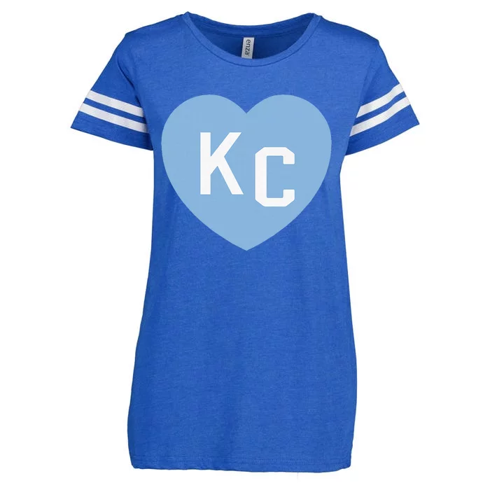 Kc Heart 2letter Kc Love Kc Powder Blue Kc Enza Ladies Jersey Football T-Shirt