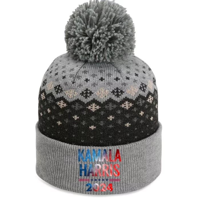 Kamala Harris 2024 For President Flag America The Baniff Cuffed Pom Beanie