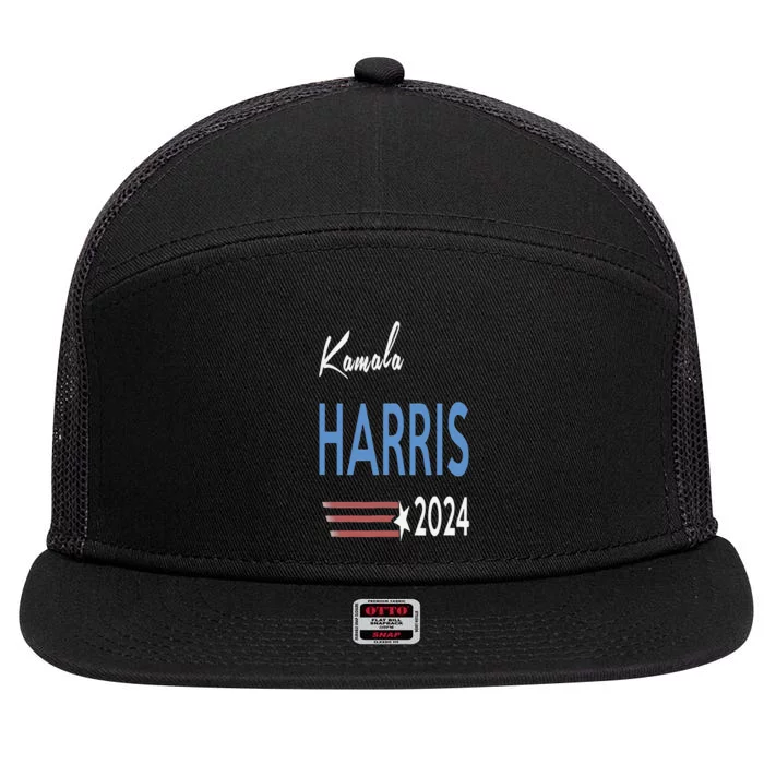 Kamala Harris 2024 For President Campaign 7 Panel Mesh Trucker Snapback Hat