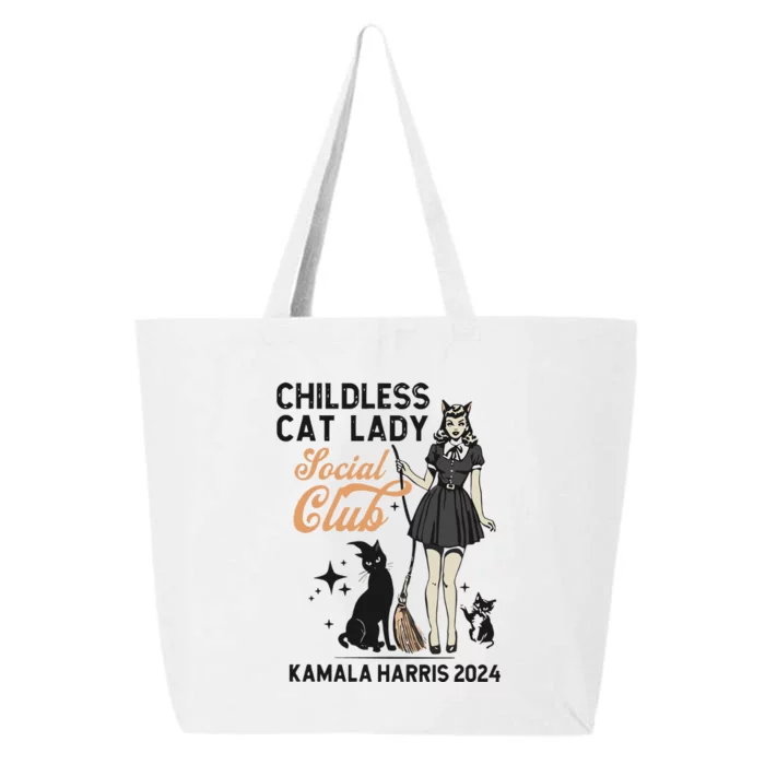 Kamala Harris 2024 Childless Cat Lady Social Club 25L Jumbo Tote