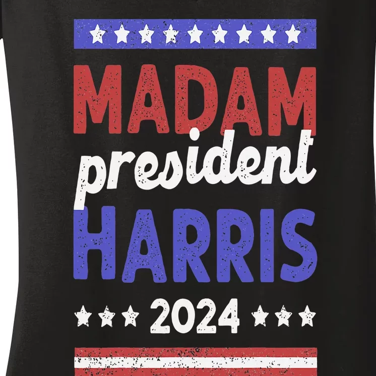 Kamala Harris 2024 Madam President IM Speaking Democrat Women's V-Neck T-Shirt