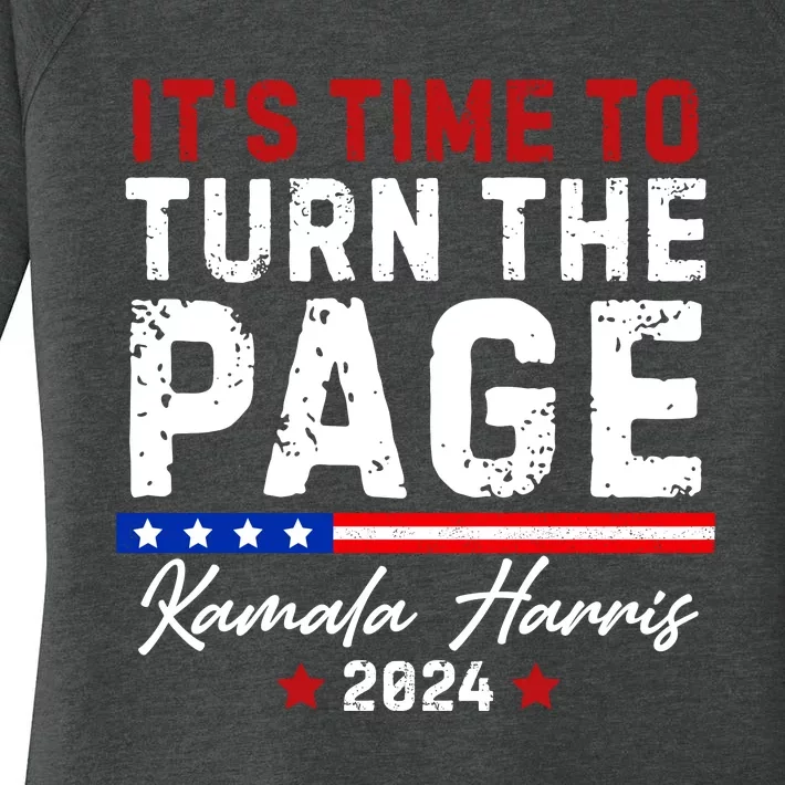 Kamala Harris 2024 ItS Time To Turn Page Women's Perfect Tri Tunic Long Sleeve Shirt