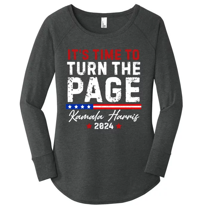 Kamala Harris 2024 ItS Time To Turn Page Women's Perfect Tri Tunic Long Sleeve Shirt