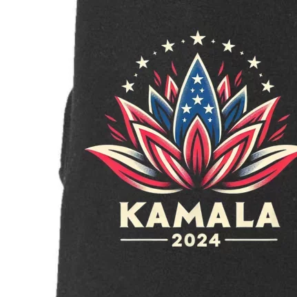 Kamala Harris 2024 Presidential Campaign American Lotus Blossom Doggie 3-End Fleece Hoodie