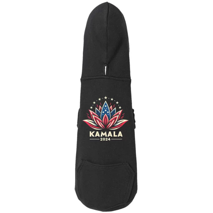 Kamala Harris 2024 Presidential Campaign American Lotus Blossom Doggie 3-End Fleece Hoodie