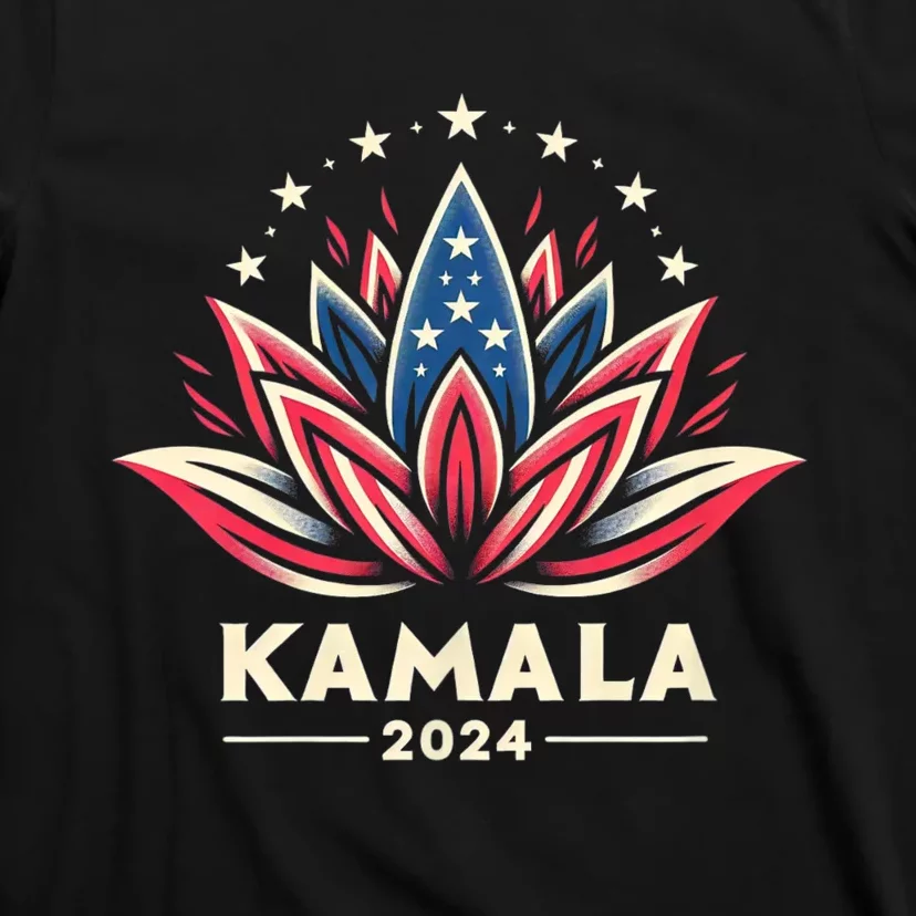 Kamala Harris 2024 Presidential Campaign American Lotus Blossom T-Shirt