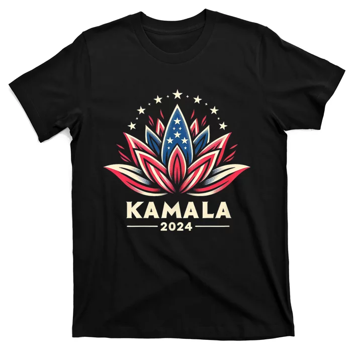 Kamala Harris 2024 Presidential Campaign American Lotus Blossom T-Shirt