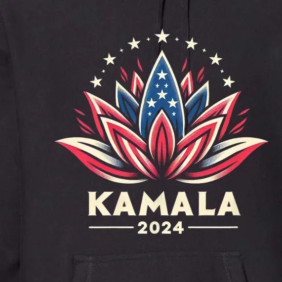 Kamala Harris 2024 Presidential Campaign American Lotus Blossom Premium Hoodie