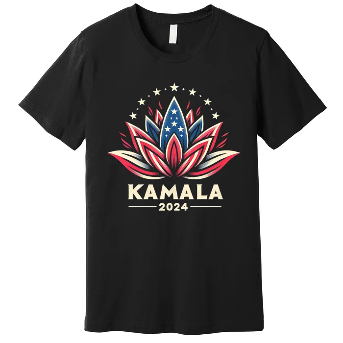 Kamala Harris 2024 Presidential Campaign American Lotus Blossom Premium T-Shirt