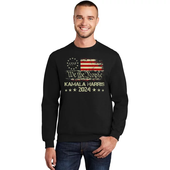 Kamala Harris 2024 Kamala For President Us Flag Tall Sweatshirt