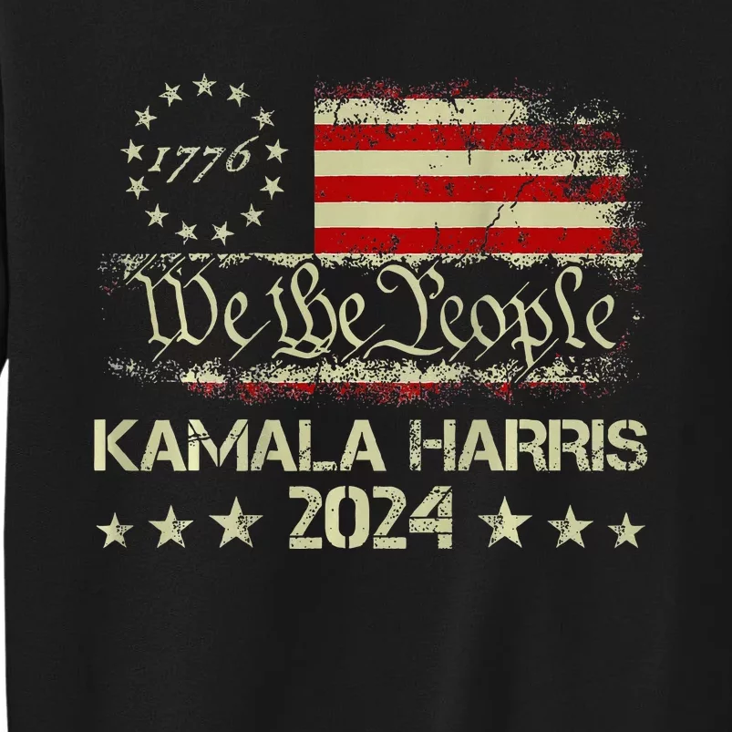 Kamala Harris 2024 Kamala For President Us Flag Tall Sweatshirt