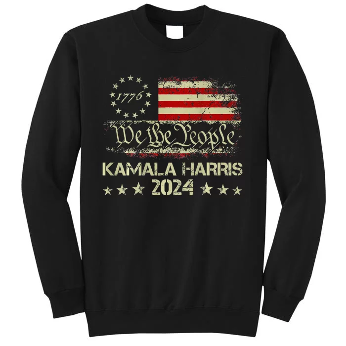 Kamala Harris 2024 Kamala For President Us Flag Tall Sweatshirt