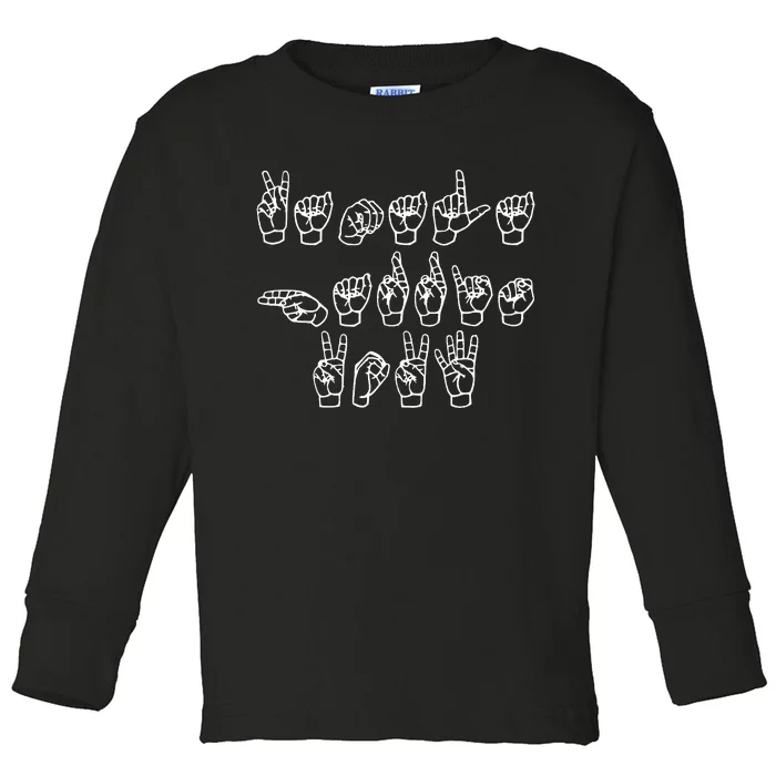 Kamala Harris 2024 Sign Language Toddler Long Sleeve Shirt