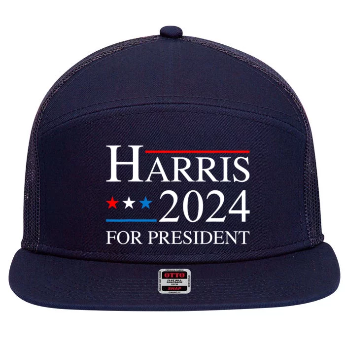 Kamala Harris 2024 For President 7 Panel Mesh Trucker Snapback Hat