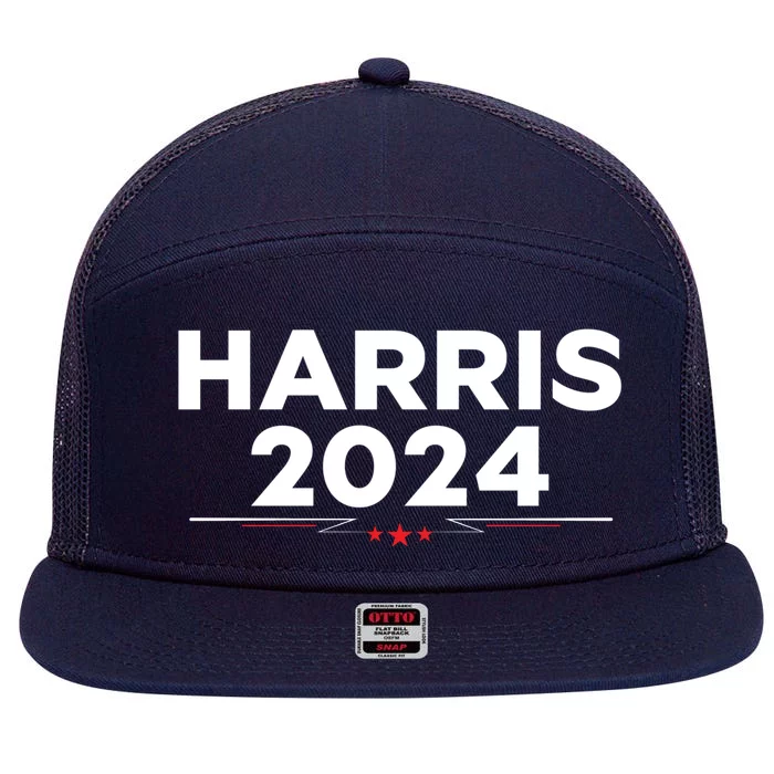 Kamala Harris 2024 For President 7 Panel Mesh Trucker Snapback Hat