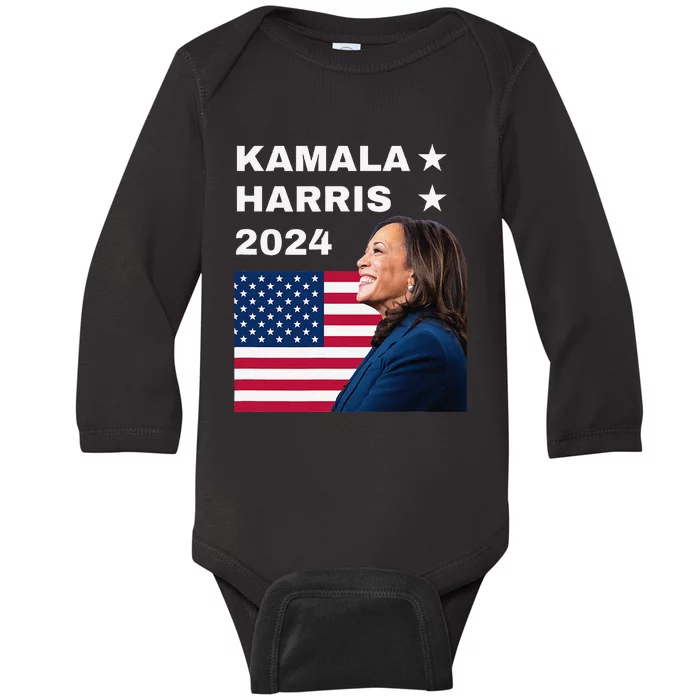 Kamala Harris 2024 Kamala For President Kamala2024 Baby Long Sleeve Bodysuit