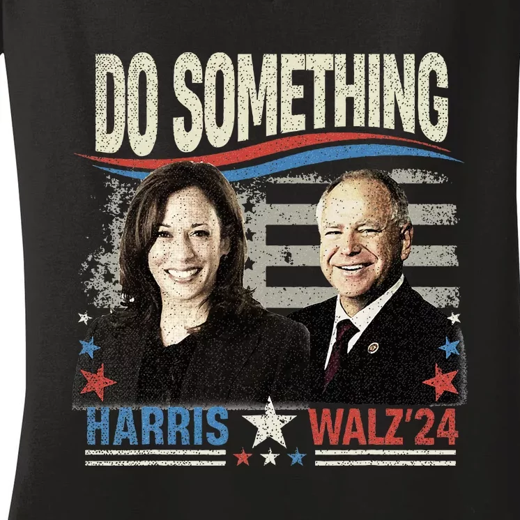 Kamala Harris 2024 Election Michelle Obama Do Something! Women's V-Neck T-Shirt