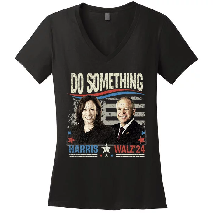 Kamala Harris 2024 Election Michelle Obama Do Something! Women's V-Neck T-Shirt