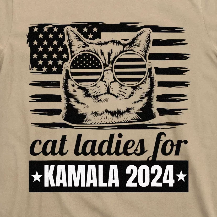 Kamala Harris 2024 Cat Lady Voting Cats Feminine Funny T-Shirt