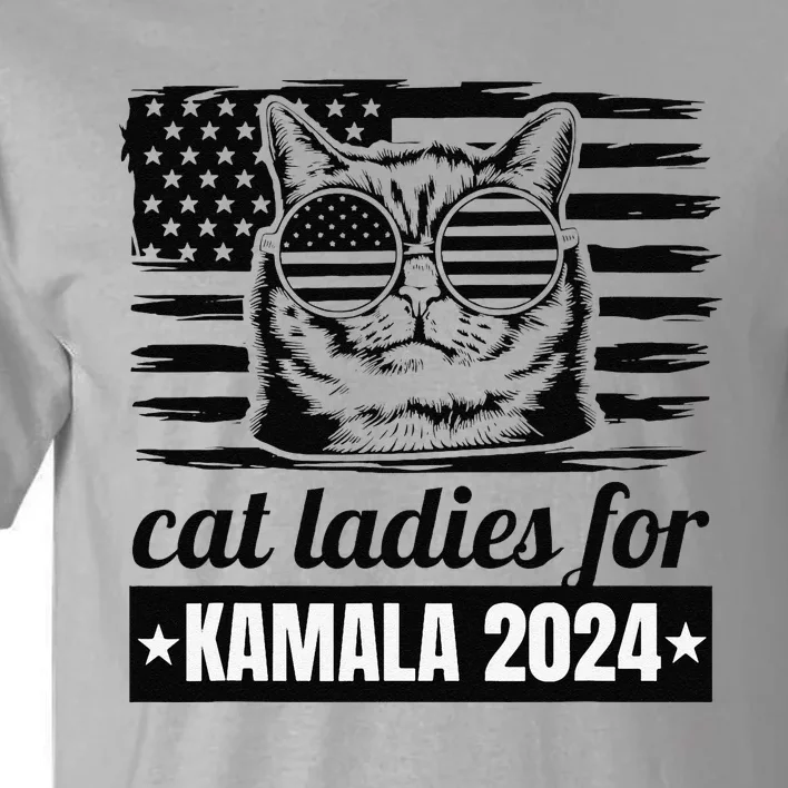 Kamala Harris 2024 Cat Lady Voting Cats Feminine Funny Tall T-Shirt