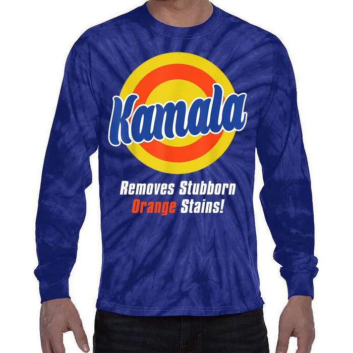 Kamala Harris 2024 Removes Stubborn Stains Funny Tie-Dye Long Sleeve Shirt