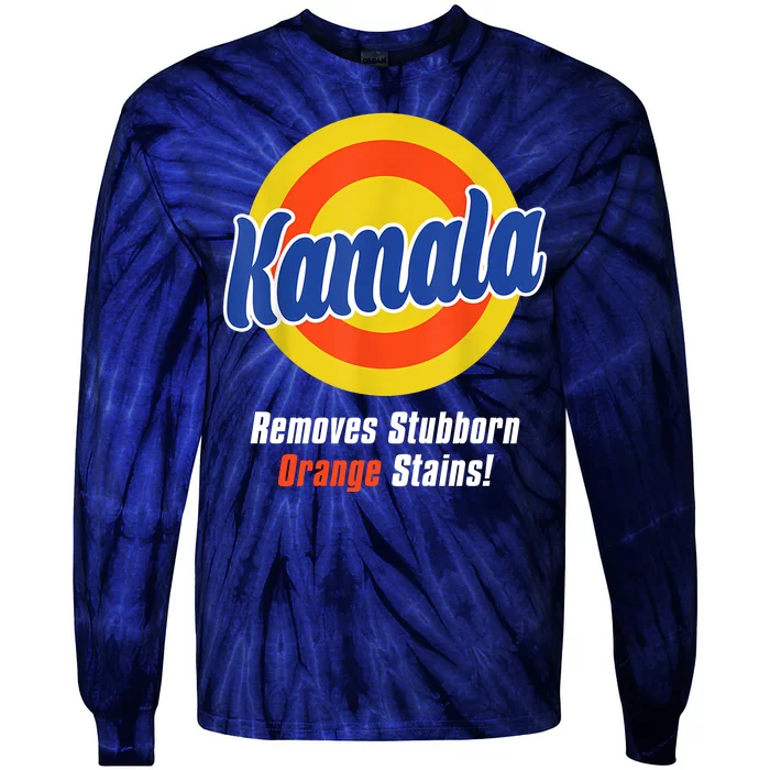 Kamala Harris 2024 Removes Stubborn Stains Funny Tie-Dye Long Sleeve Shirt