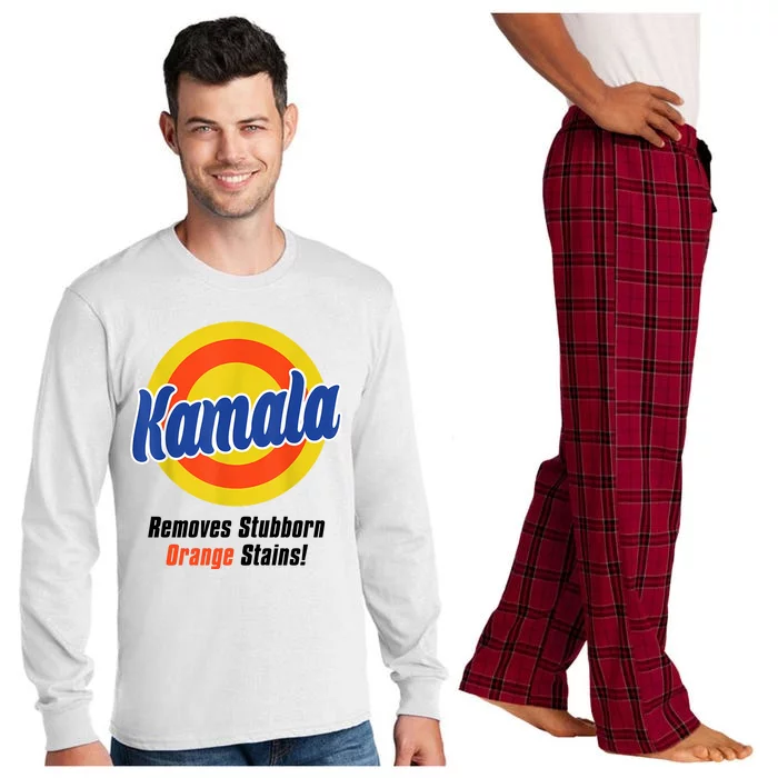 Kamala Harris 2024 Removes Stubborn Stains Funny Long Sleeve Pajama Set