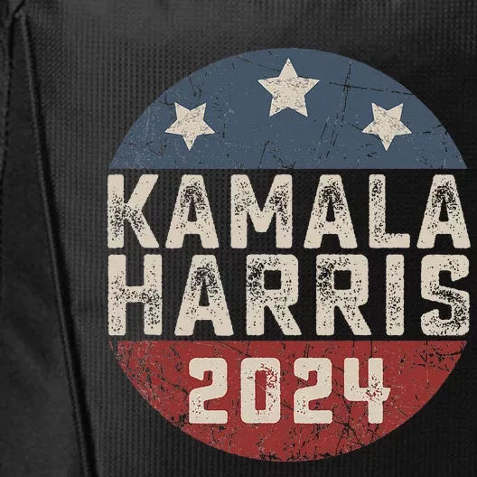 Kamala Harris 2024 For President Retro Button Election City Backpack