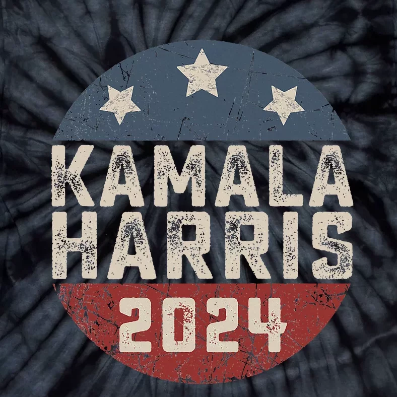 Kamala Harris 2024 For President Retro Button Election Tie-Dye T-Shirt