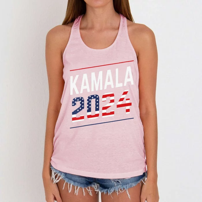 Kamala Harris 2024 President Campaign Women's Knotted Racerback Tank