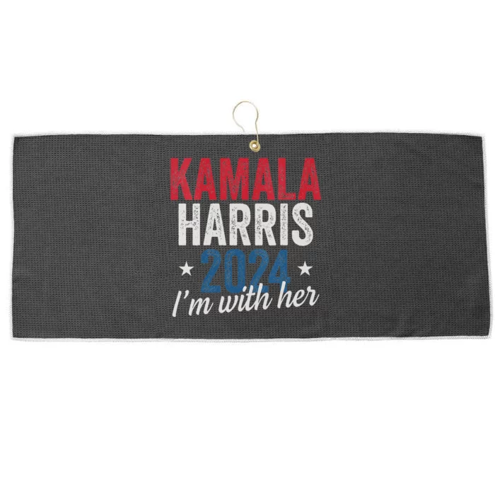 Kamala Harris 2024 Support IM With Her Kamala Harris 2024 Large Microfiber Waffle Golf Towel