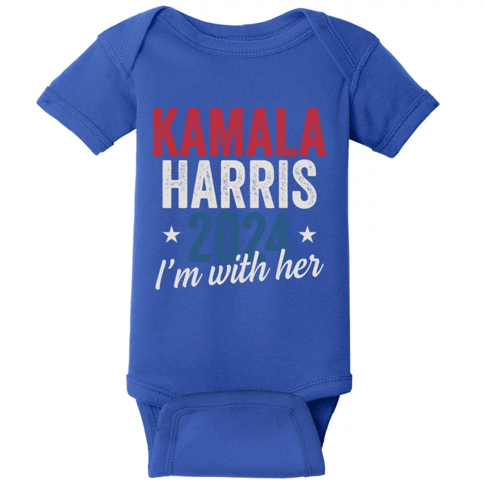 Kamala Harris 2024 Support IM With Her Kamala Harris 2024 Gift Baby Bodysuit