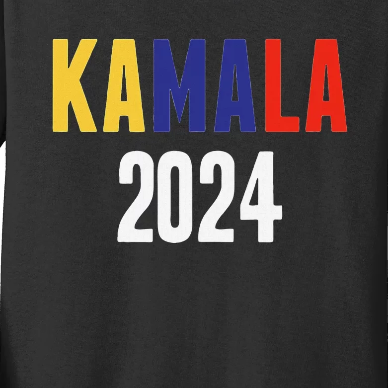 Kamala Harris 2024 For President Campaign Kids Long Sleeve Shirt