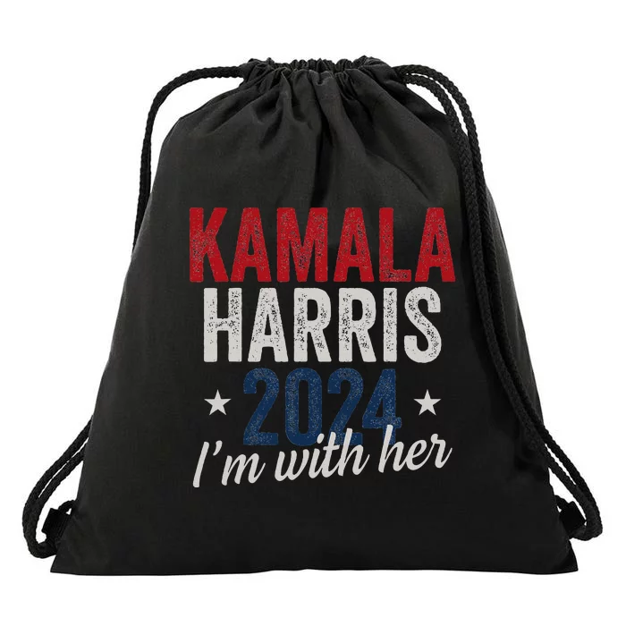 Kamala Harris 2024 Support IM With Her Kamala Harris 2024 Drawstring Bag