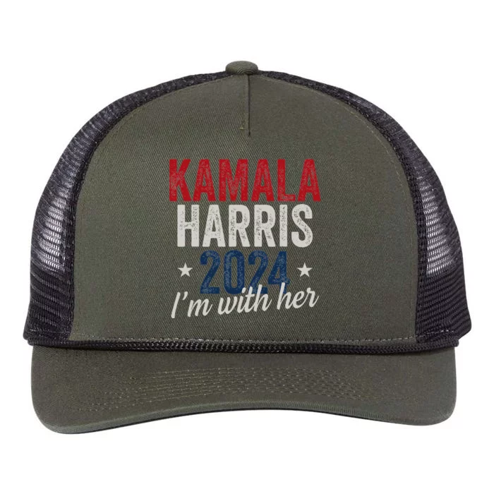 Kamala Harris 2024 Support IM With Her Kamala Harris 2024 Retro Rope Trucker Hat Cap