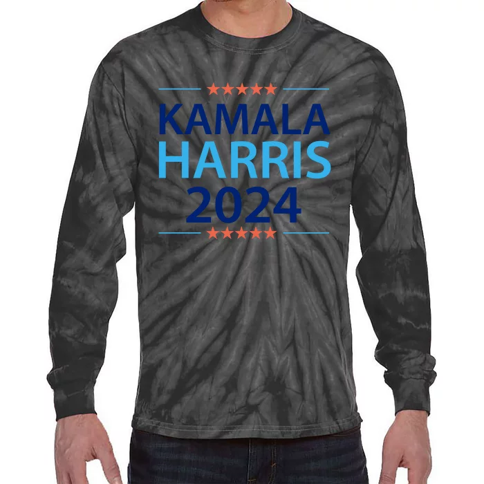 Kamala Harris 2024 Support Graphic Tie-Dye Long Sleeve Shirt