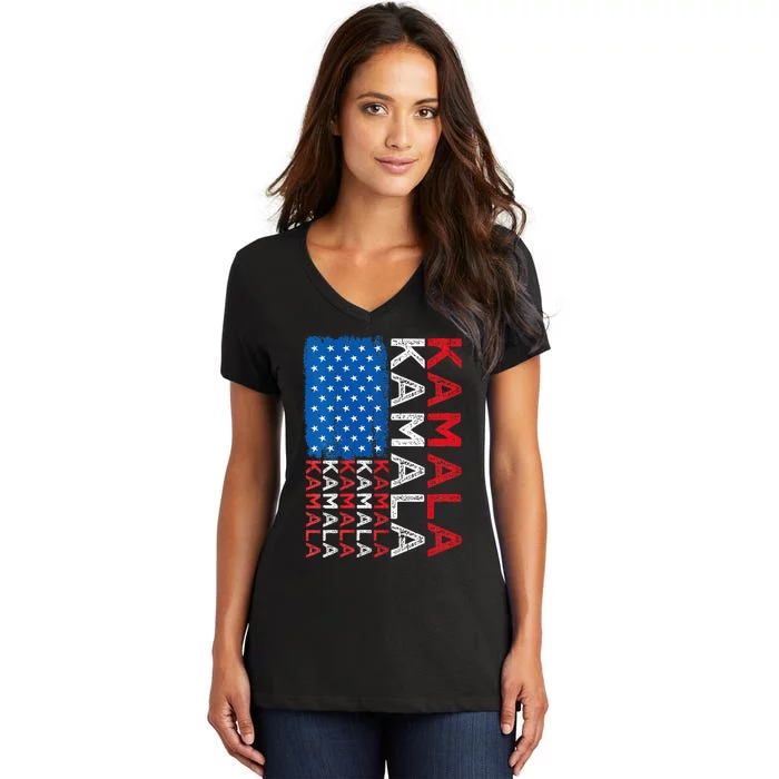 Kamala Harris 2024 Kamala Harris For President Kamala 2024 Women's V-Neck T-Shirt