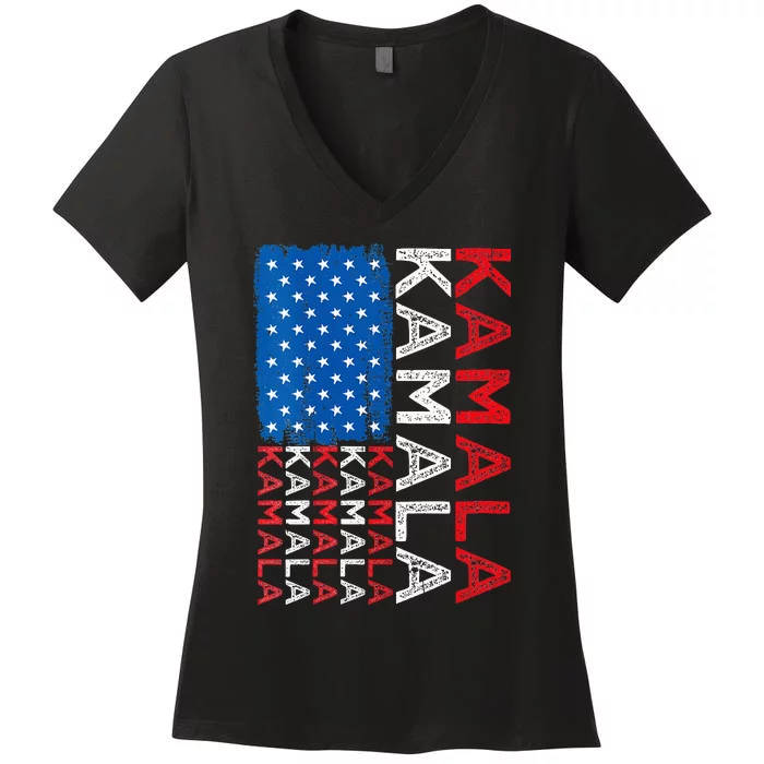 Kamala Harris 2024 Kamala Harris For President Kamala 2024 Women's V-Neck T-Shirt