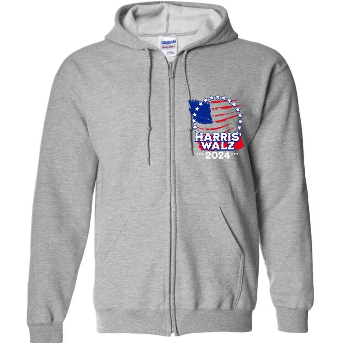 Kamala Harris 2024 Tim Walz 2024 Harris Walz Campaign Rally Full Zip Hoodie