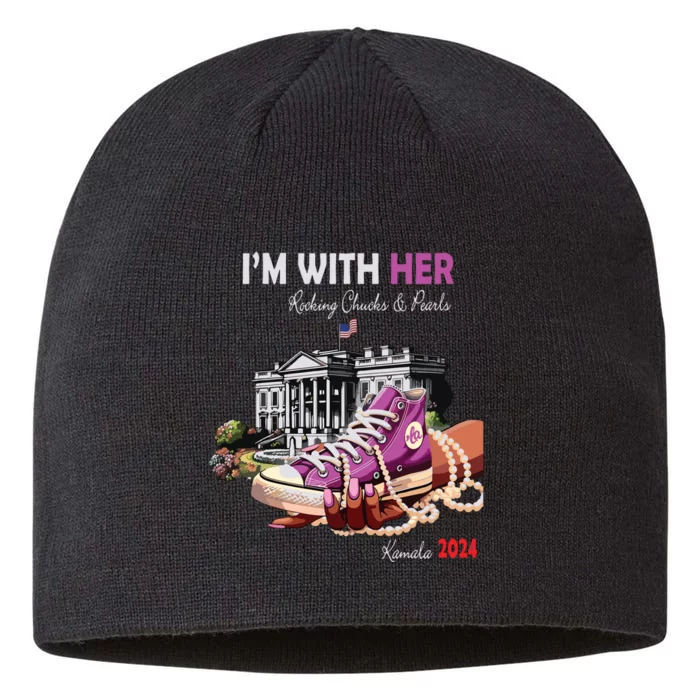 Kamala Harris 2024 IM With Her Rocking Chucks & Pearls 8 1/2in Sustainable Knit Beanie